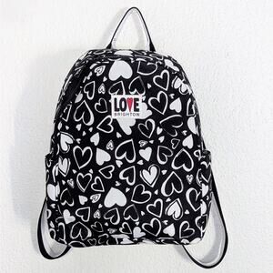 Brighton Limited Edition ENDLESS LOVE Backpack Retail $150 Black White Hearts